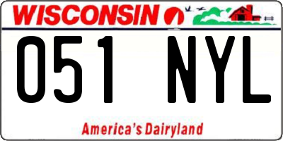 WI license plate 051NYL