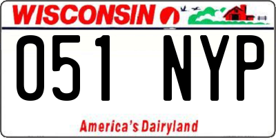 WI license plate 051NYP