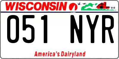 WI license plate 051NYR