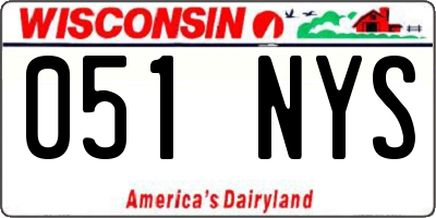 WI license plate 051NYS