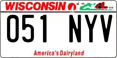 WI license plate 051NYV