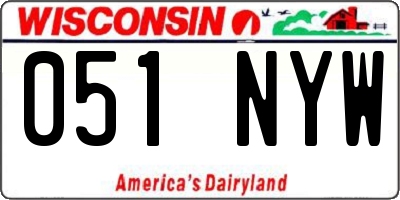 WI license plate 051NYW