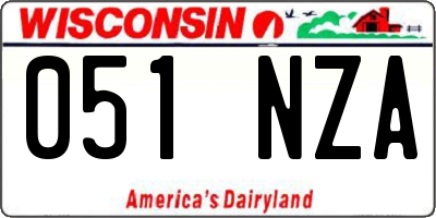 WI license plate 051NZA