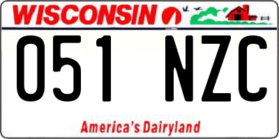 WI license plate 051NZC