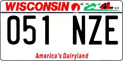 WI license plate 051NZE