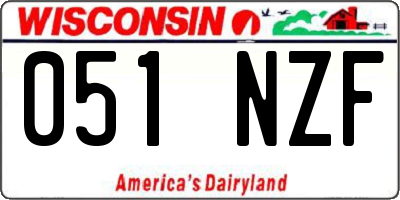 WI license plate 051NZF