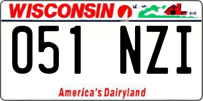 WI license plate 051NZI