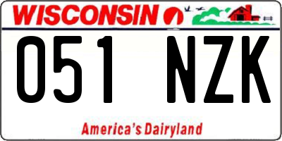 WI license plate 051NZK