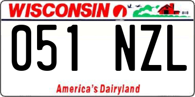 WI license plate 051NZL