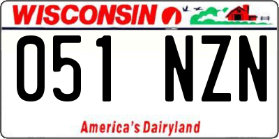 WI license plate 051NZN