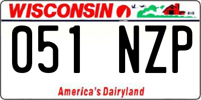 WI license plate 051NZP