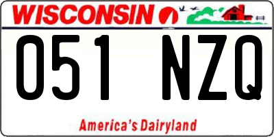WI license plate 051NZQ