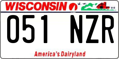 WI license plate 051NZR