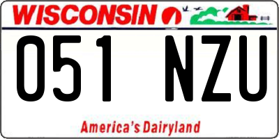WI license plate 051NZU