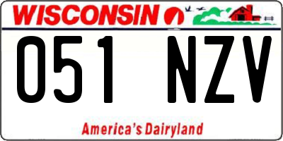 WI license plate 051NZV