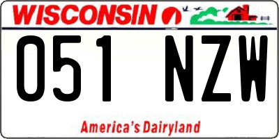 WI license plate 051NZW