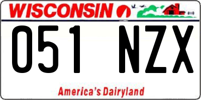 WI license plate 051NZX