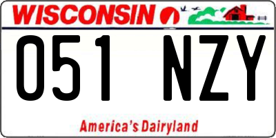 WI license plate 051NZY