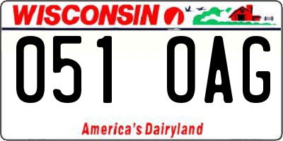 WI license plate 051OAG