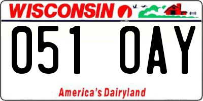 WI license plate 051OAY