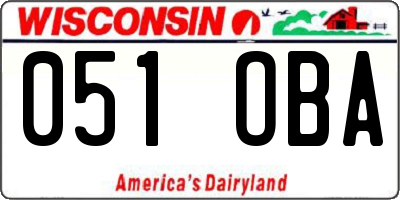 WI license plate 051OBA