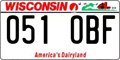 WI license plate 051OBF