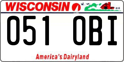 WI license plate 051OBI