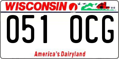 WI license plate 051OCG