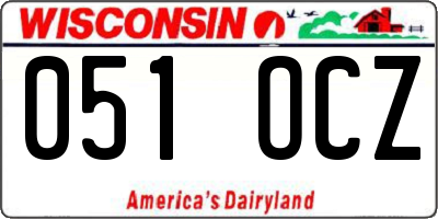 WI license plate 051OCZ