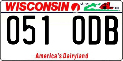 WI license plate 051ODB