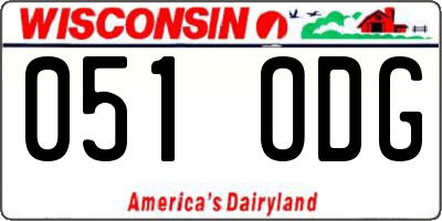 WI license plate 051ODG
