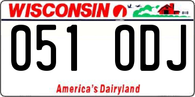 WI license plate 051ODJ