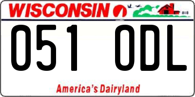 WI license plate 051ODL