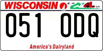 WI license plate 051ODQ