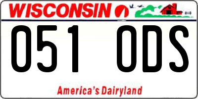 WI license plate 051ODS