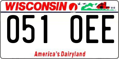 WI license plate 051OEE