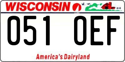 WI license plate 051OEF