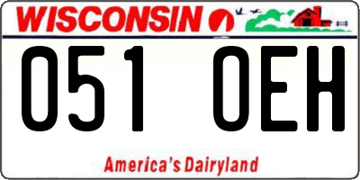 WI license plate 051OEH