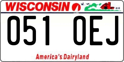 WI license plate 051OEJ