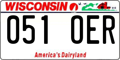 WI license plate 051OER