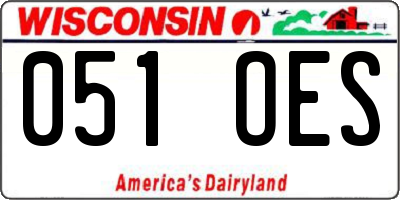 WI license plate 051OES