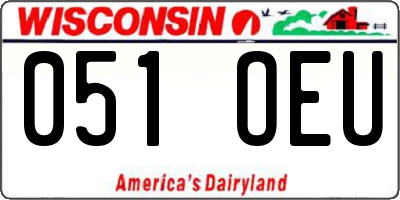 WI license plate 051OEU