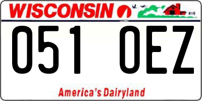 WI license plate 051OEZ
