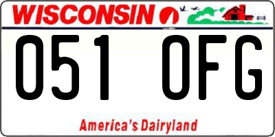 WI license plate 051OFG