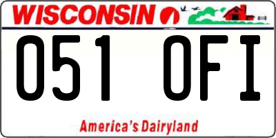 WI license plate 051OFI