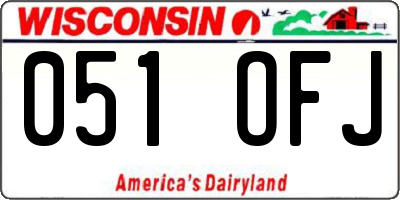 WI license plate 051OFJ