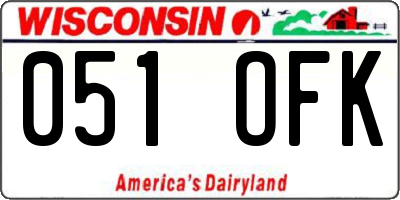 WI license plate 051OFK