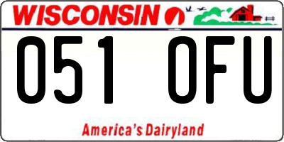 WI license plate 051OFU