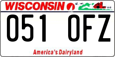 WI license plate 051OFZ