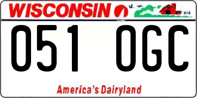 WI license plate 051OGC